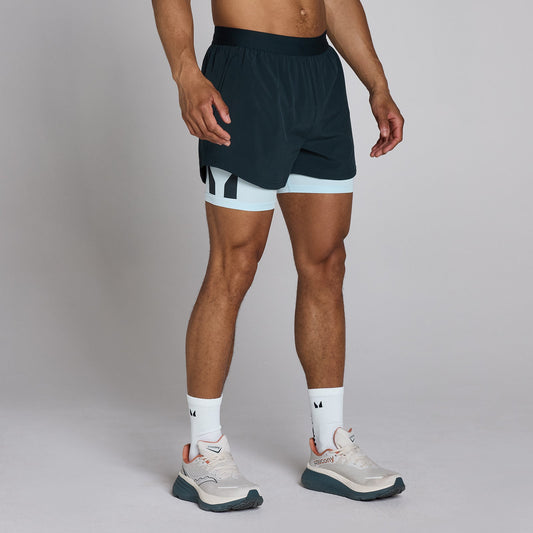 Heren Hybrid 5 2-in-1 Short - Faded Blue / 3XL