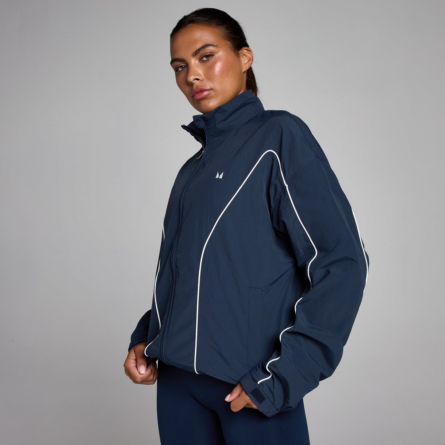 Dames Tempo Contrast Geweven Jas - Middernacht / XXL