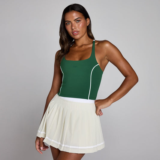 Dames Tempo Contrast Strappy Racerback Vest - Racegroen / XXL