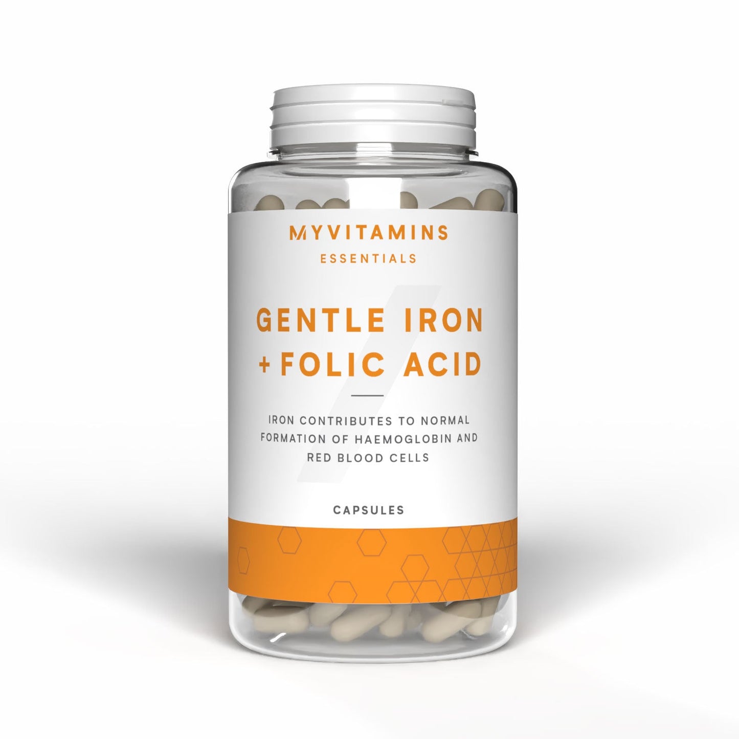 Gentle Iron Bisglycinate + Folic Acid - 90 Capsules, 90servings