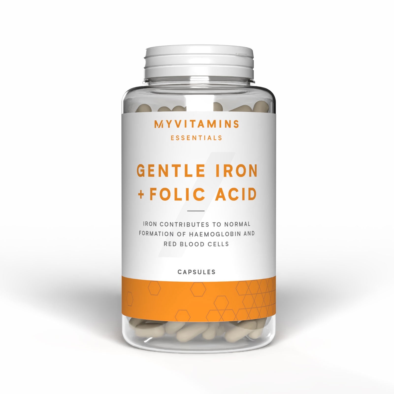 Gentle Iron Bisglycinate + Folic Acid - 90 Capsules, 90servings