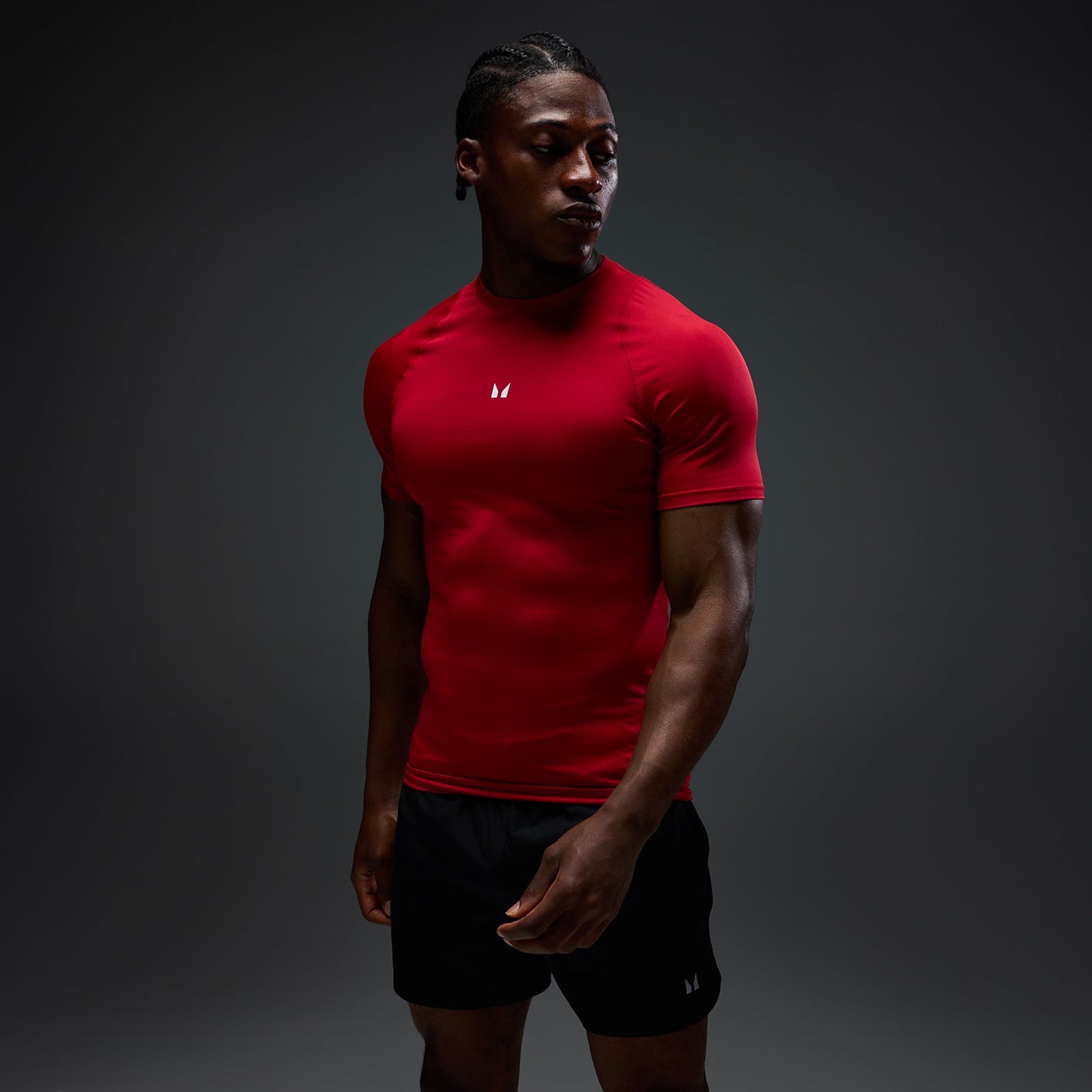 Heren Korte Mouw Baselayer T-Shirt - Hero Rood / XXL