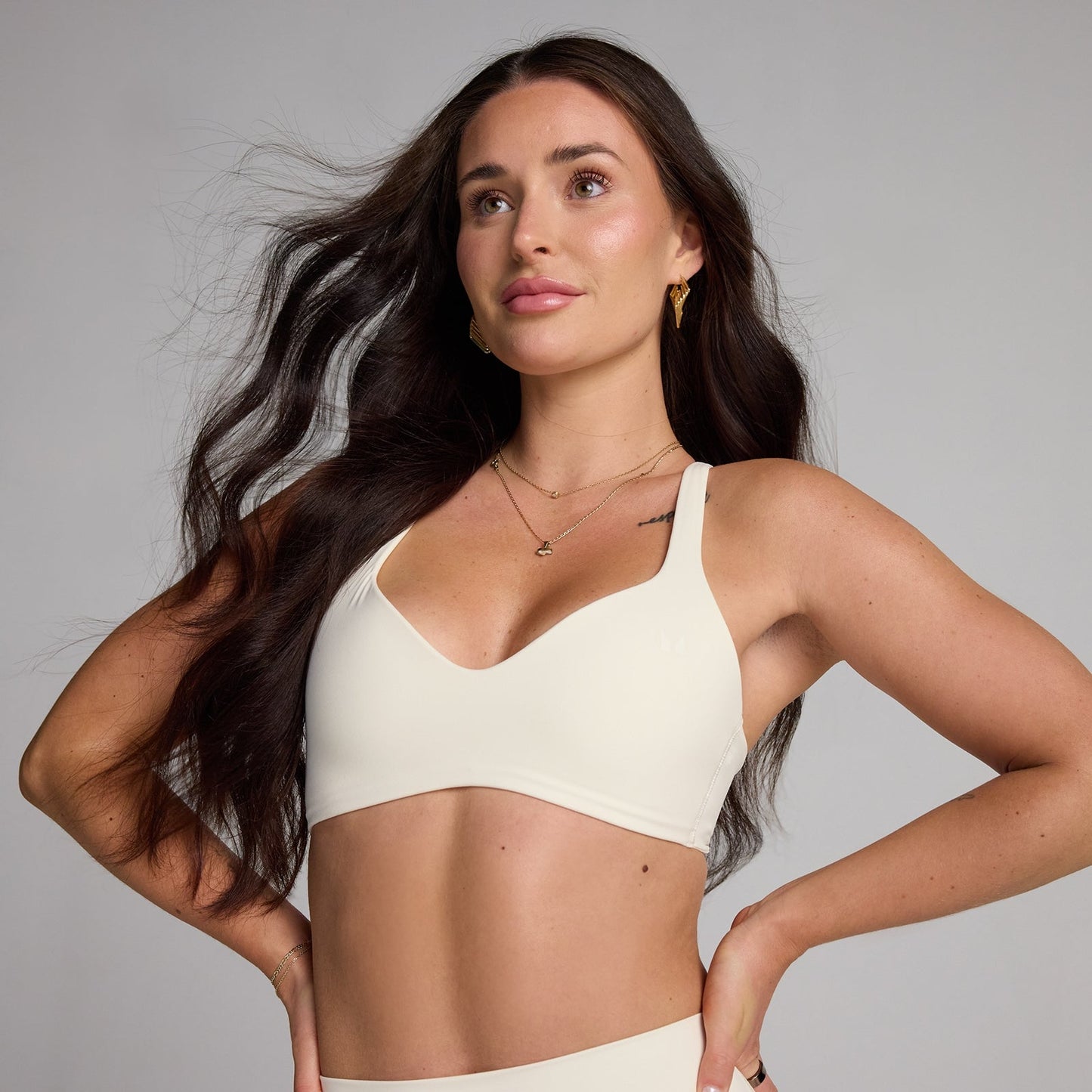 Dames Tempo Twist Back Sport-BH - Kokosnoot / XXL