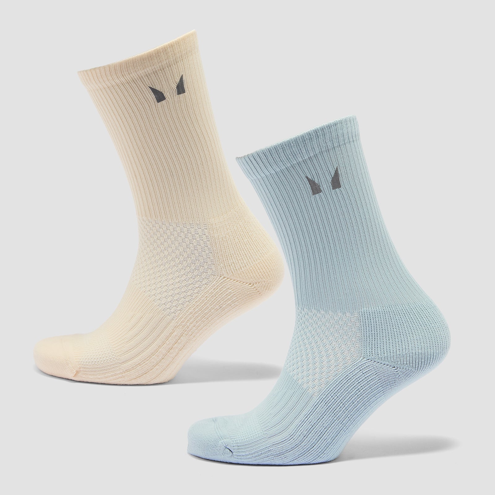 Reflecterende Hardloopsokken (2 Paar) - Boter/Babyblauw / UK 9-11