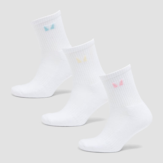 Unisex Crew Sokken - Cosmo Roze/Hemelsblauw/Kokosnoot / UK 6-8