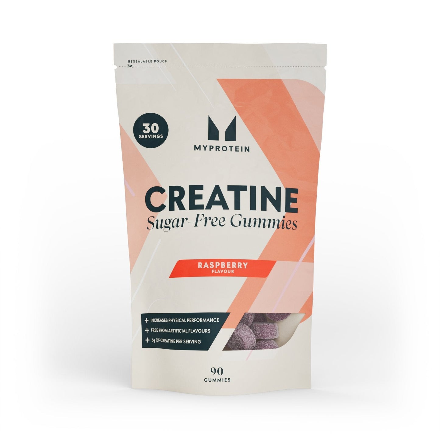 Suikervrije Creatine Gummies - Framboos / 90 gummies / 30 porties