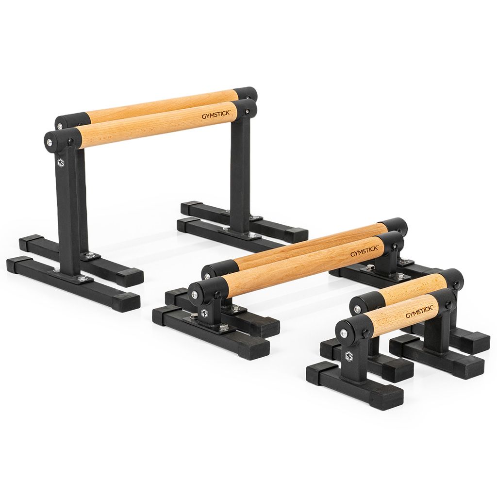 Gymstick Premium Parallettes - Opdruksteunen - Hout/Zwart