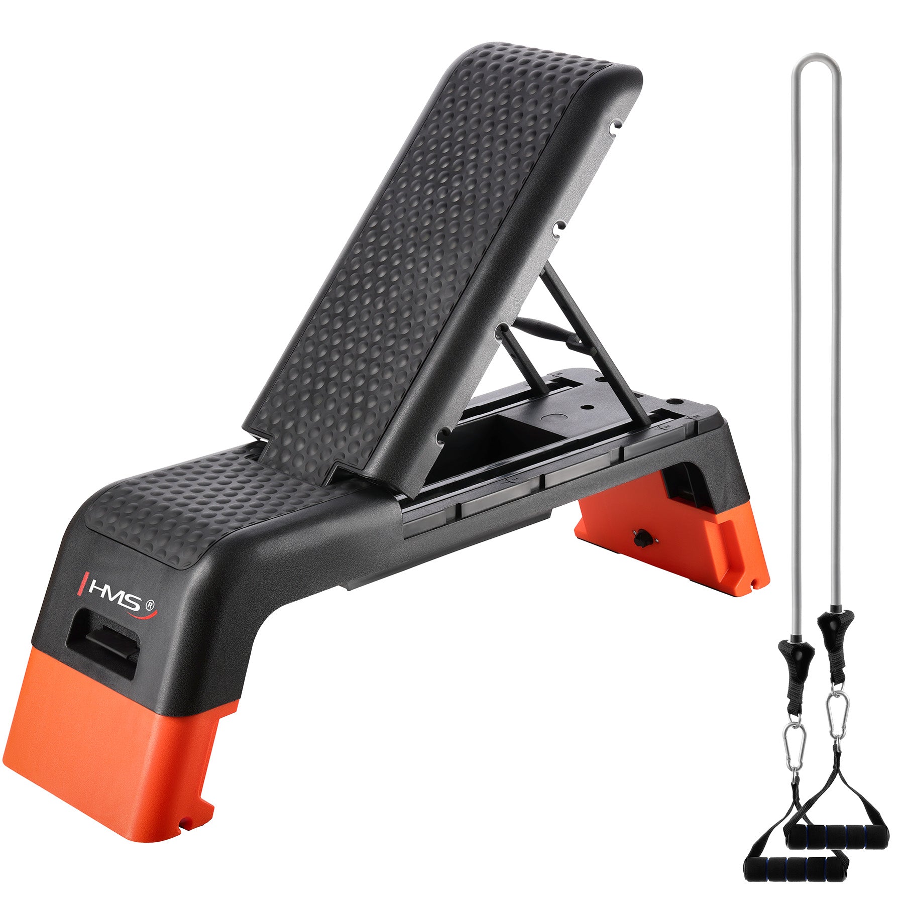 HMS Fitness Verstelbare Fitness Step Pro - Aerobic Stepper - Zwart/Oranje