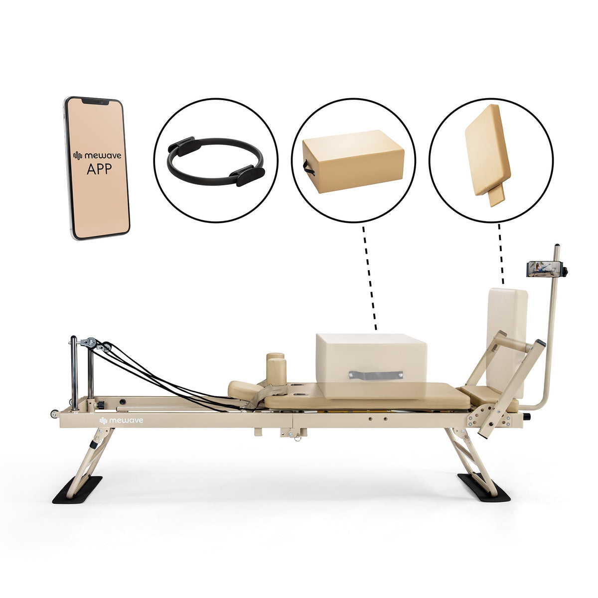 Mewave Pilates Reformer Pro Complete Set