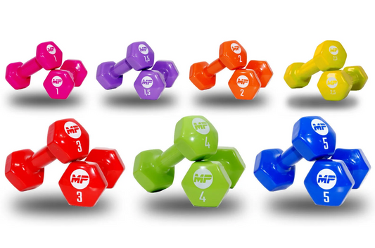Muscle Power Vinyl Dumbbells - 2 x 4 kg - Lichtgroen