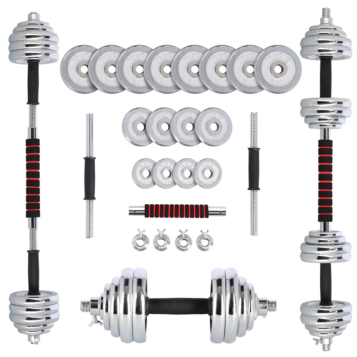 HMS Verstelbare Halter en Dumbbell Set met Opbergkoffer