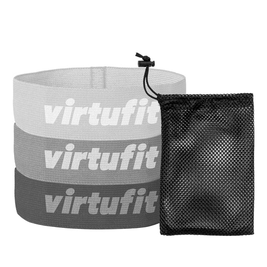 VirtuFit Mini Weerstandsbanden set - Katoen - 3 Stuks - Incl. Opbergtas