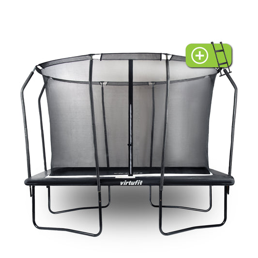 VirtuFit Premium Rechthoekige Trampoline met Veiligheidsnet - Zwart - Gratis trap