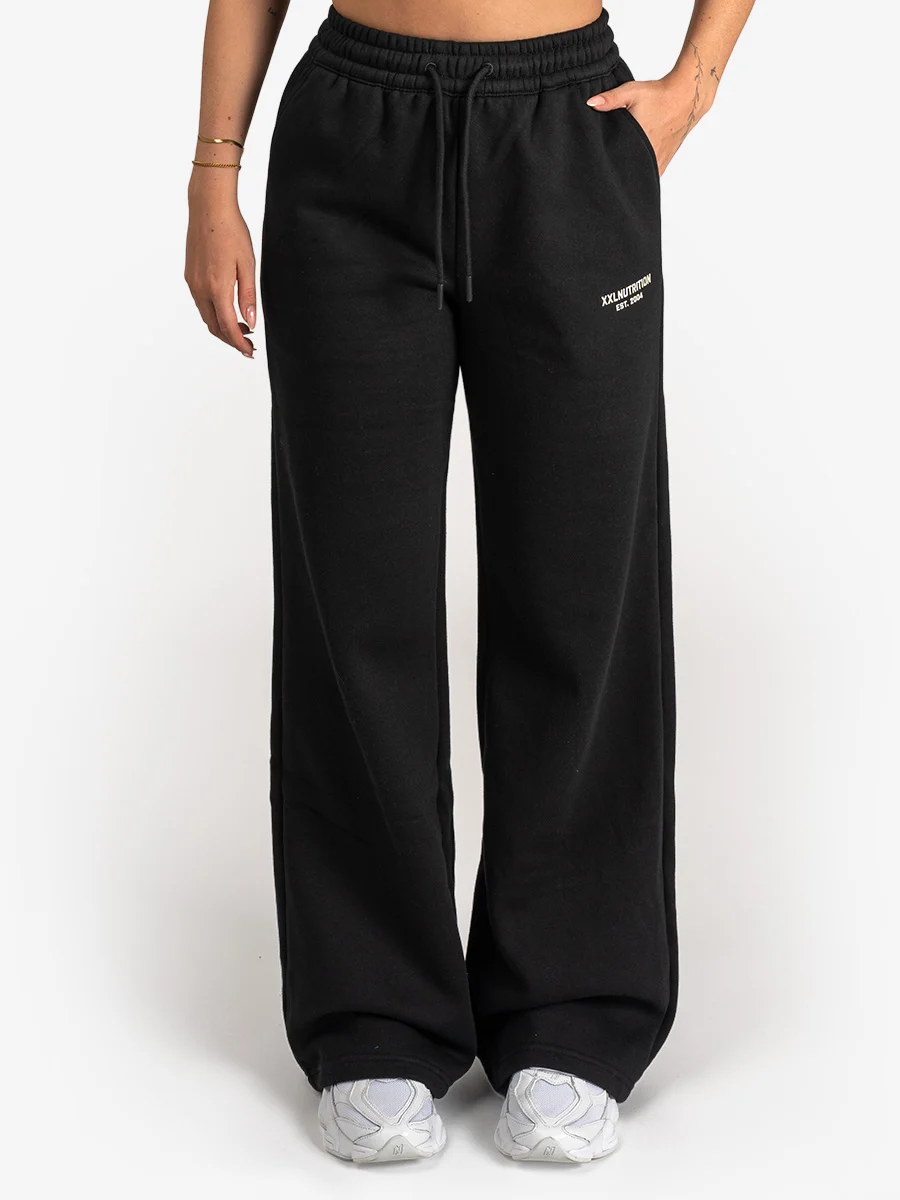 Athleisure Wide Leg Joggers - Zwart - Zwart