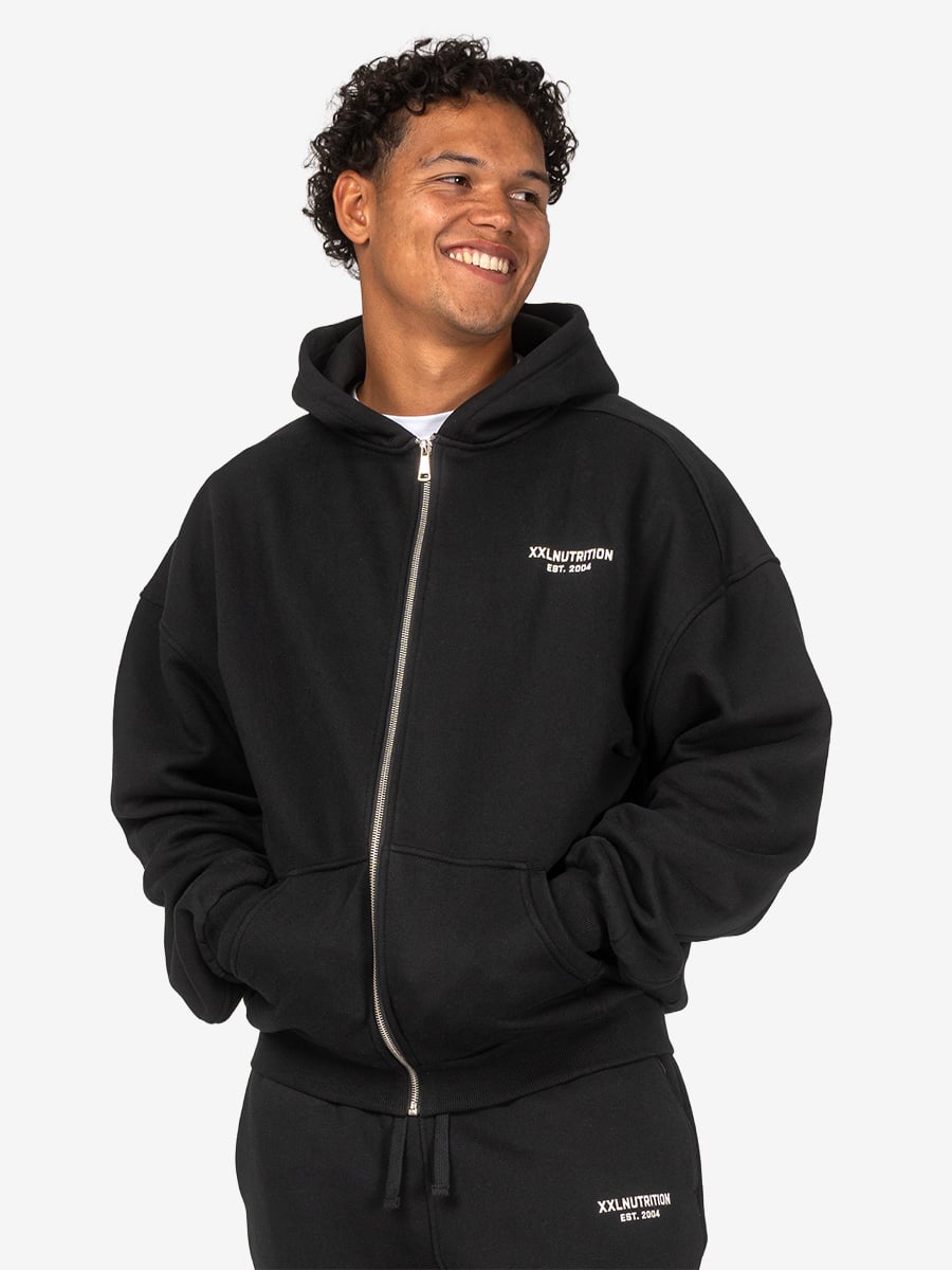 Athleisure Full Zip Hoodie - Zwart - Zwart / L