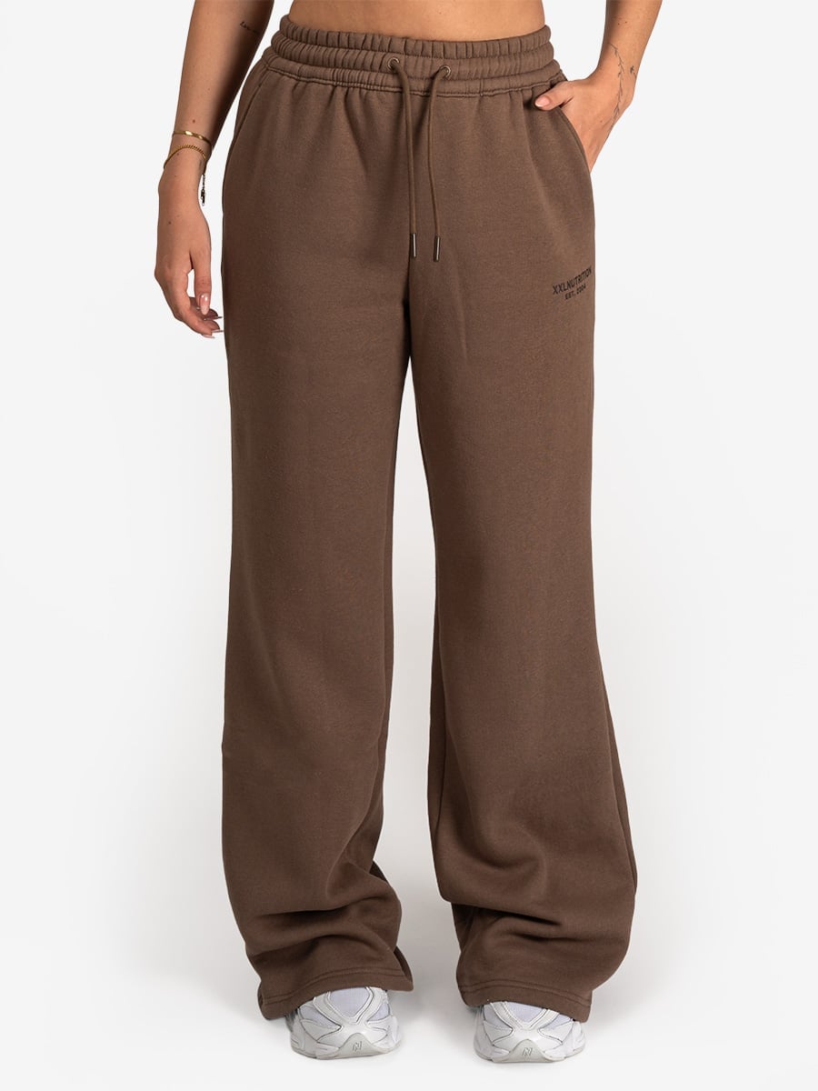 Athleisure Wide Leg Joggers - Mocca - Bruin / S
