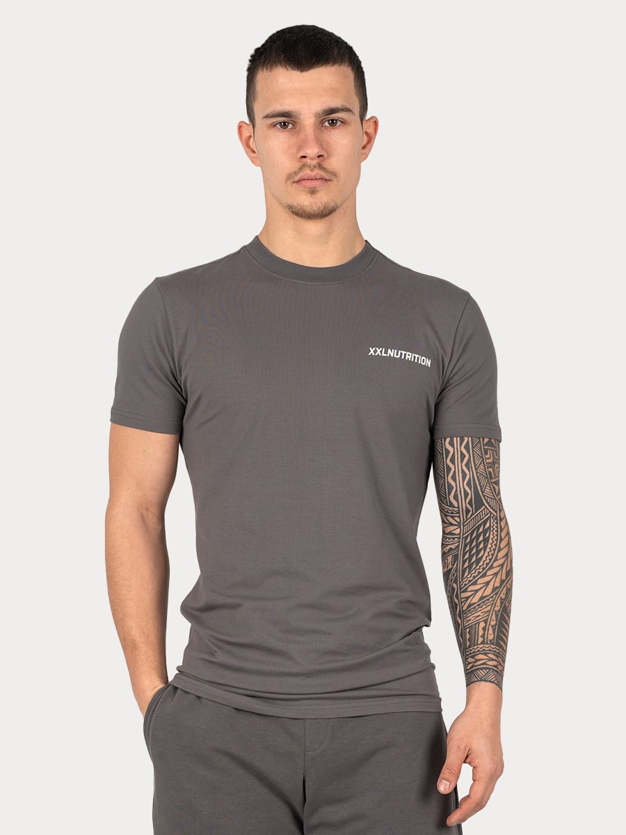 Essential Fitted T-Shirt - Black - Donkergrijs / L