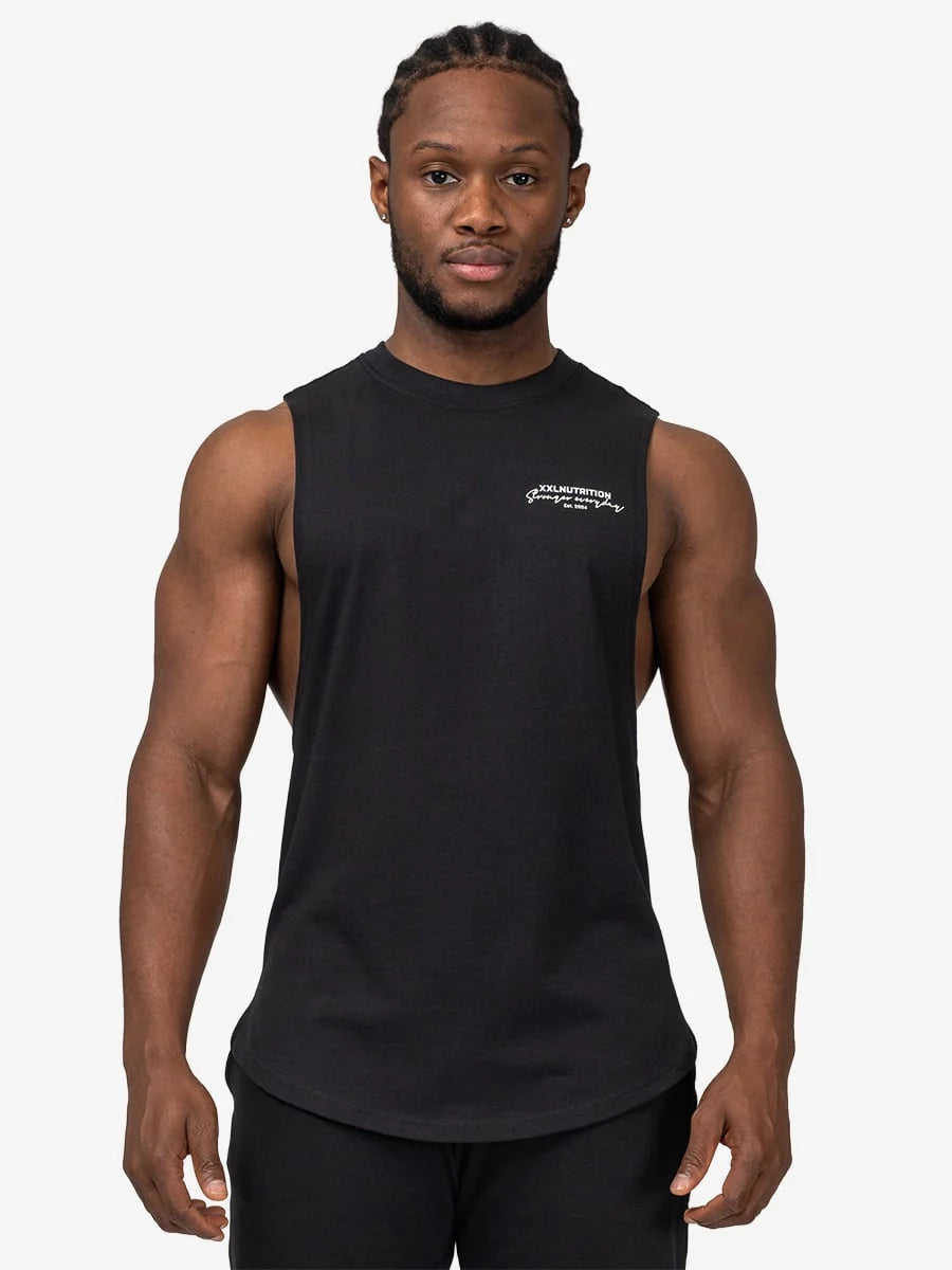 Essential Sleeveless T-Shirt - Black - Zwart