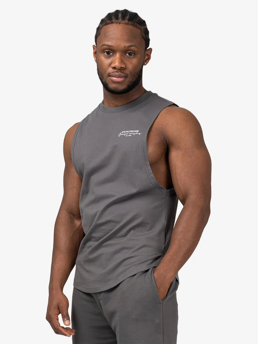 Essential Sleeveless T-Shirt - Black - Donkergrijs