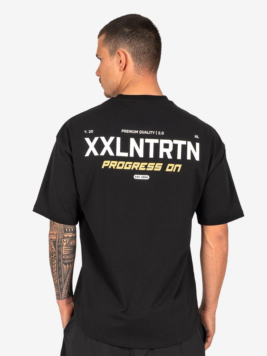 Progress On T-Shirt - Black - Zwart
