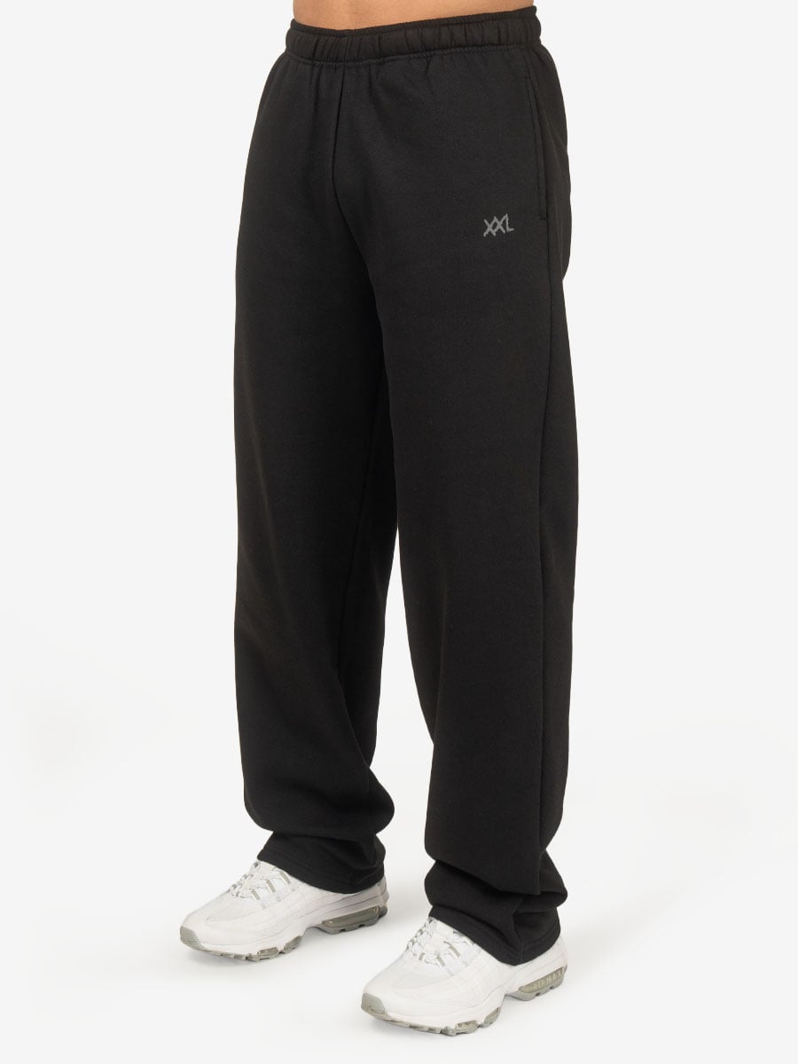 Straight Leg Joggers - Zwart - Zwart / L