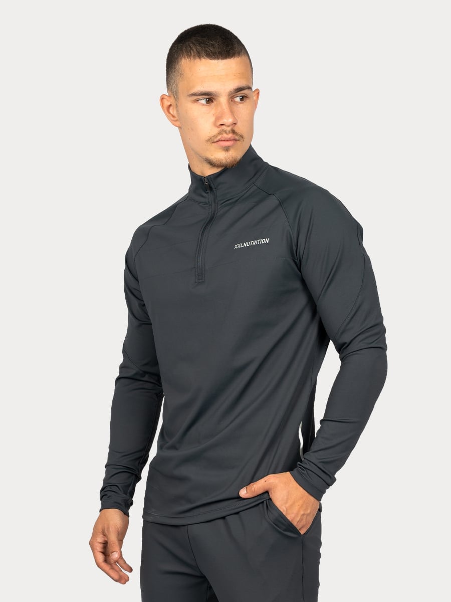 Training 1/4 Zip Pullover - Black - Grijs / XL
