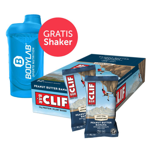 Clif Bar (12x68g) Bodylab24 Shaker gratis - Default Title