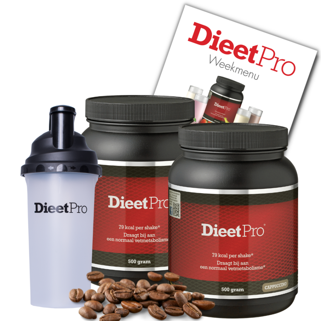 DieetPro 2 Potten + Gratis Shaker - Cappuccino