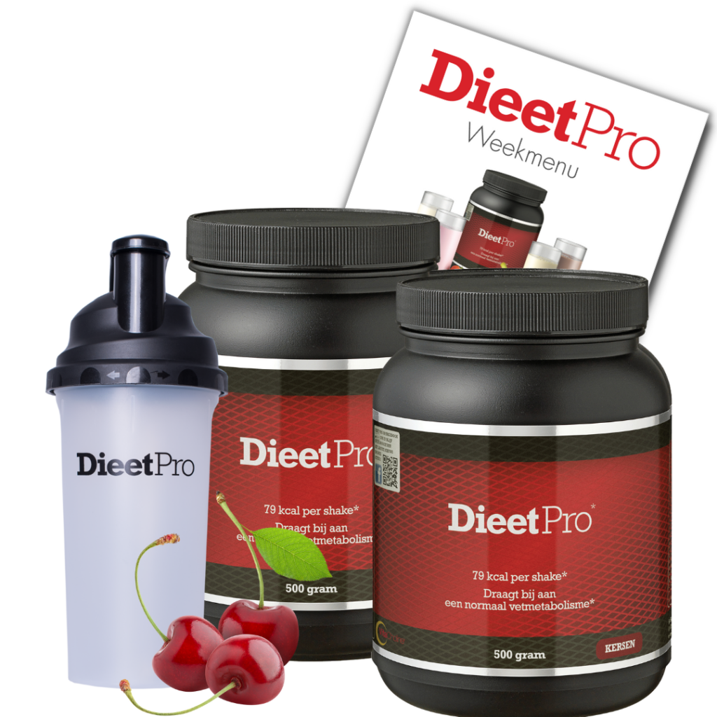 DieetPro 2 Potten + Gratis Shaker - Kersen