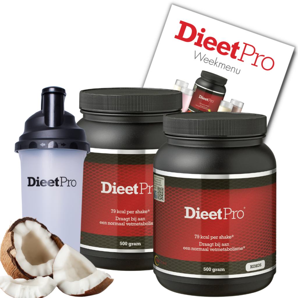 DieetPro 2 Potten + Gratis Shaker - Kokos