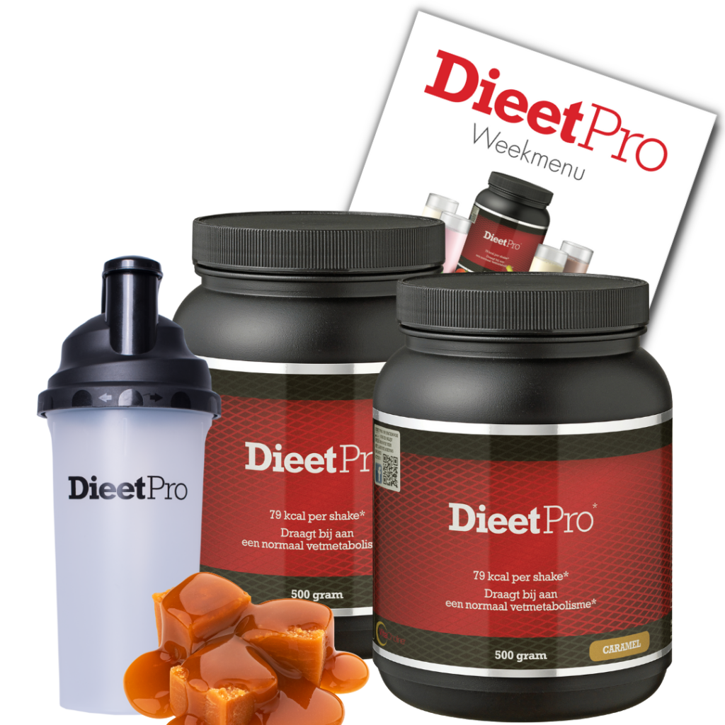 DieetPro 2 Potten + Gratis Shaker - Caramel