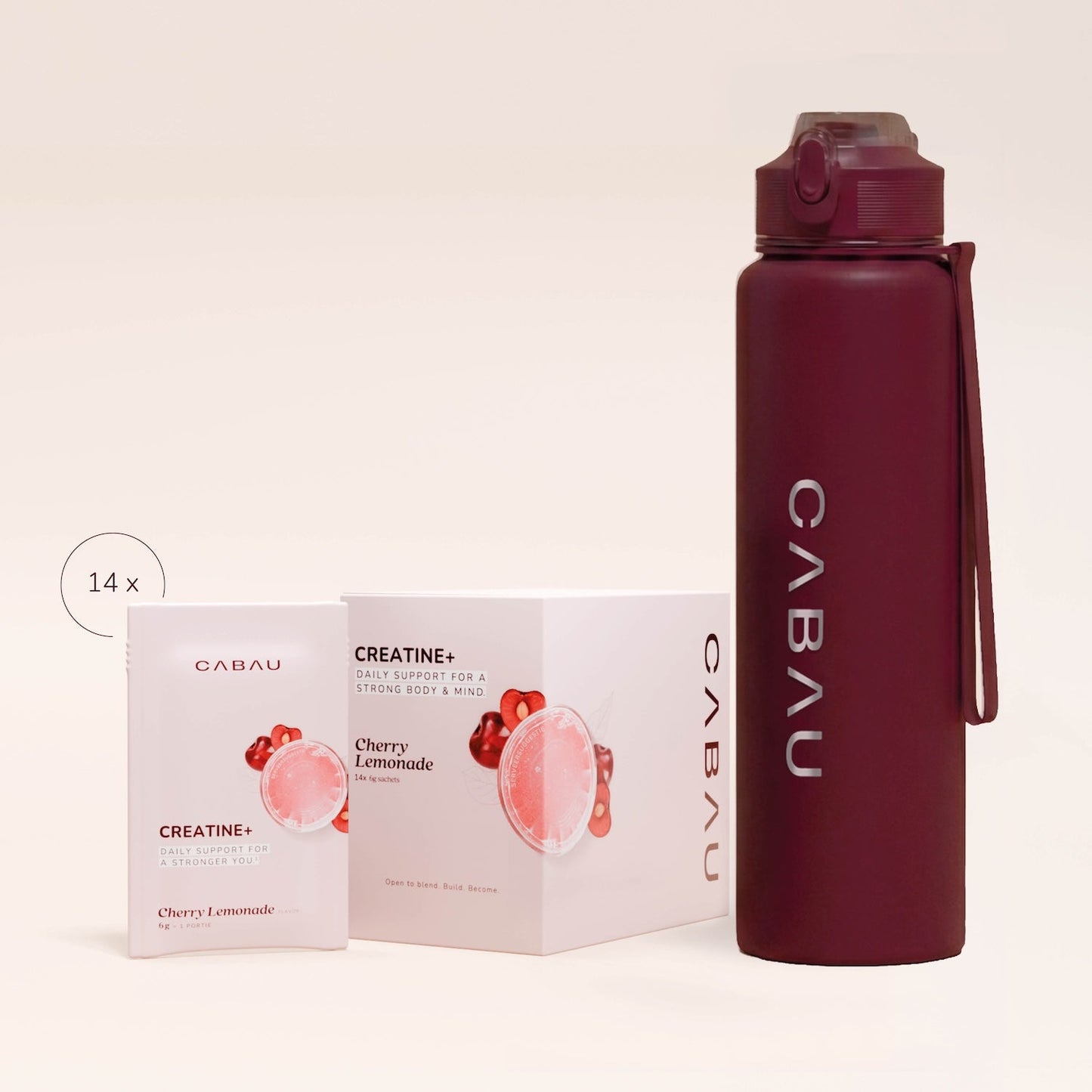 Creatine+ + Stainless Steel Bottle Bundle - Kiwi Guava - Pink