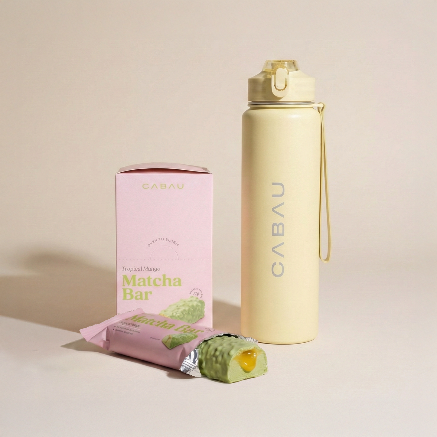 Matcha Bars + Stainless Bottle - Mango - Pink