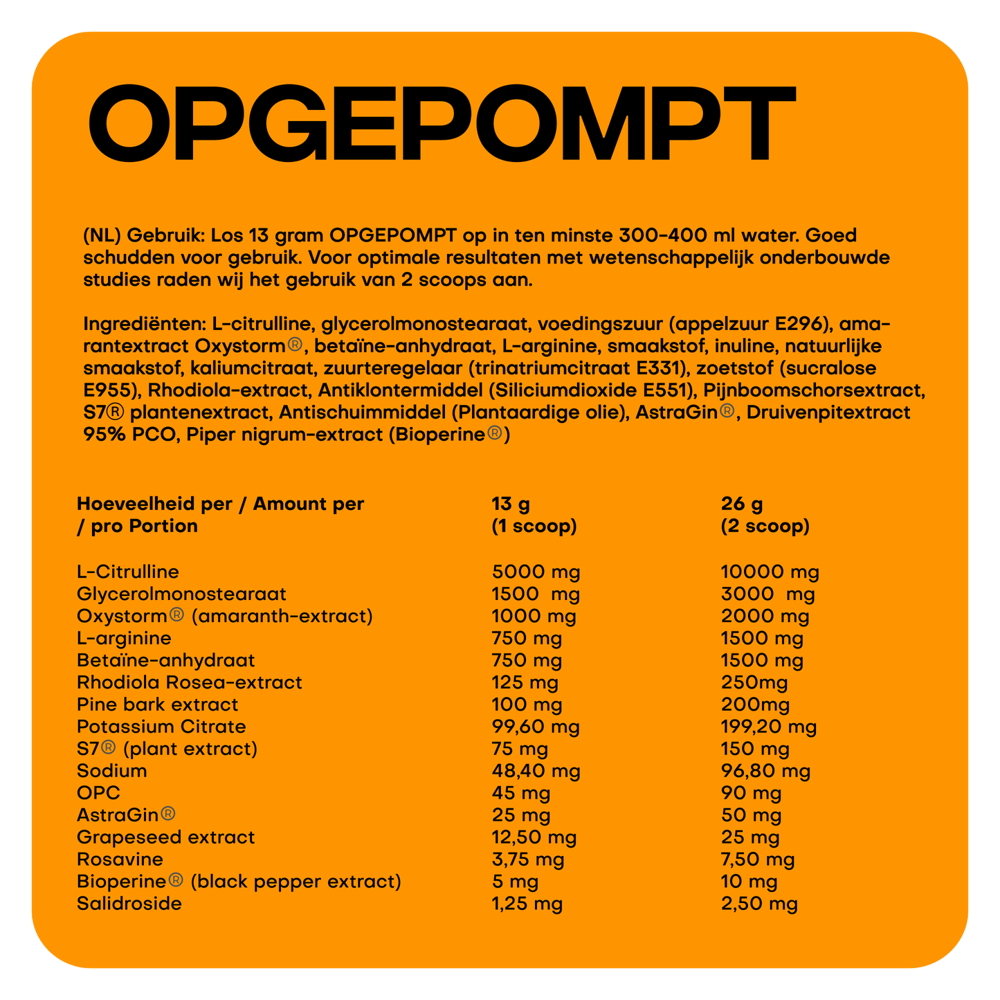 Extra Opgepompt Pakket