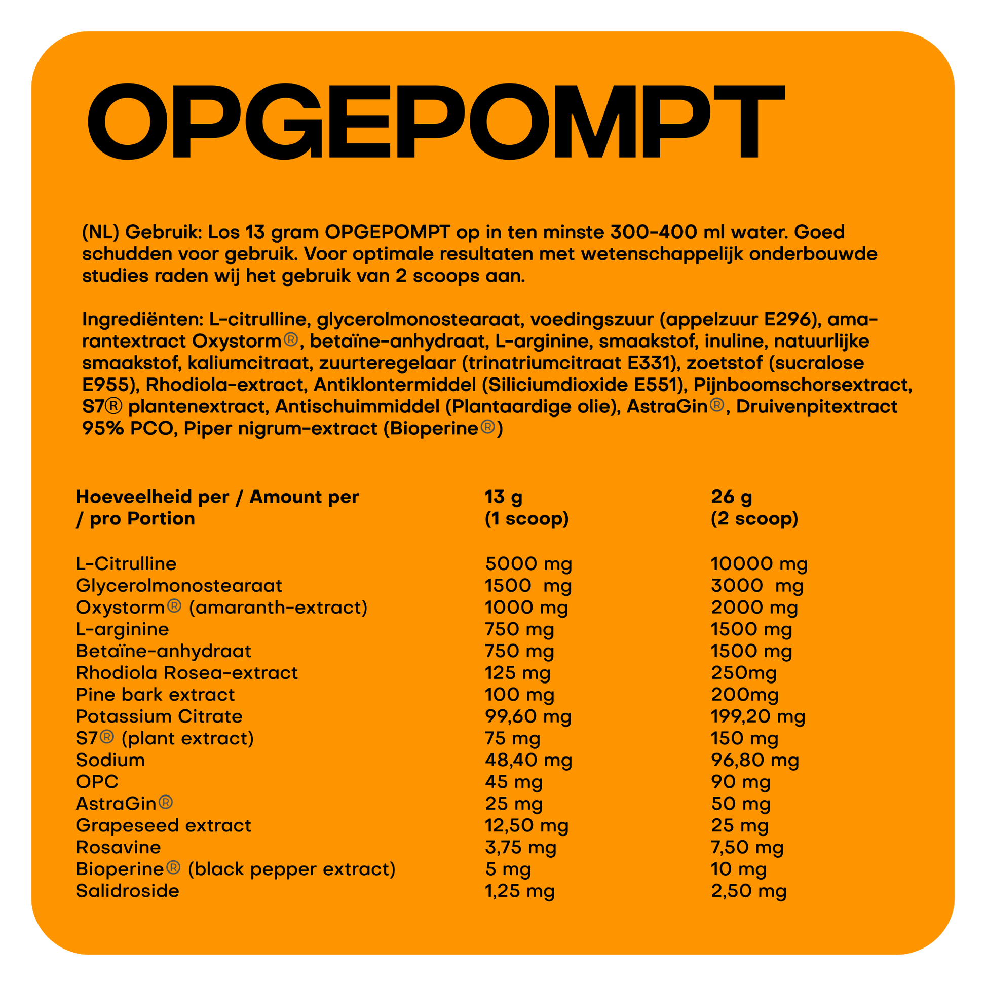 Extra Opgepompt Pakket