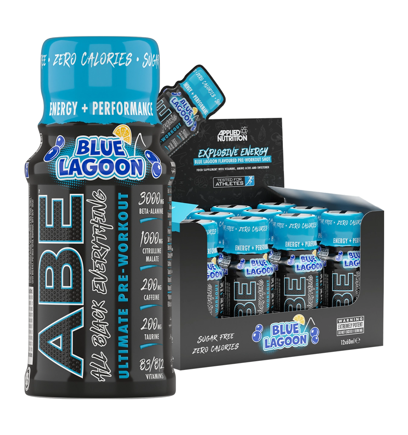 A.B.E. Pre-Workout Shots - 12x 60 ml / Blue Lagoon
