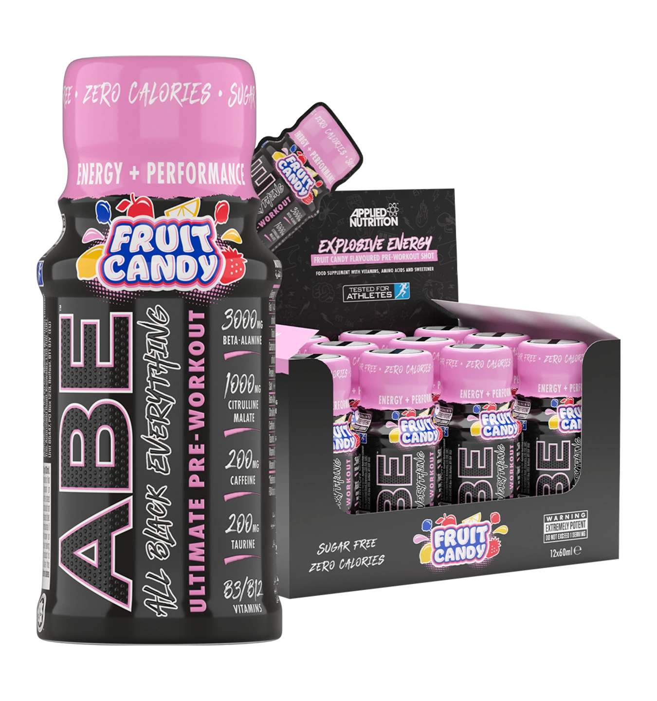 A.B.E. Pre-Workout Shots - 12x 60 ml / Fruit Candy