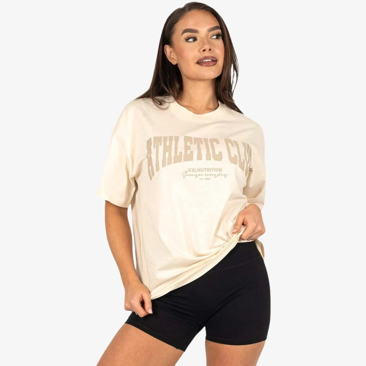 Athletic Oversized Tee - Black - Crème