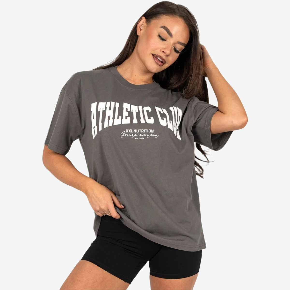 Athletic Oversized Tee - Black - Donkergrijs