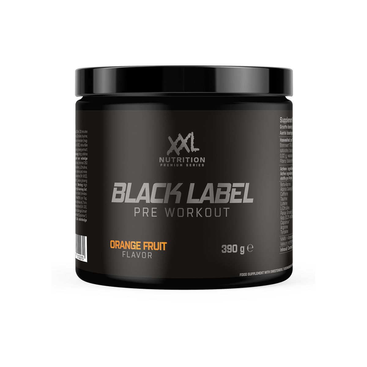 Black Label Pre-Workout Sinaasappel - Sinaasappel / Zwart