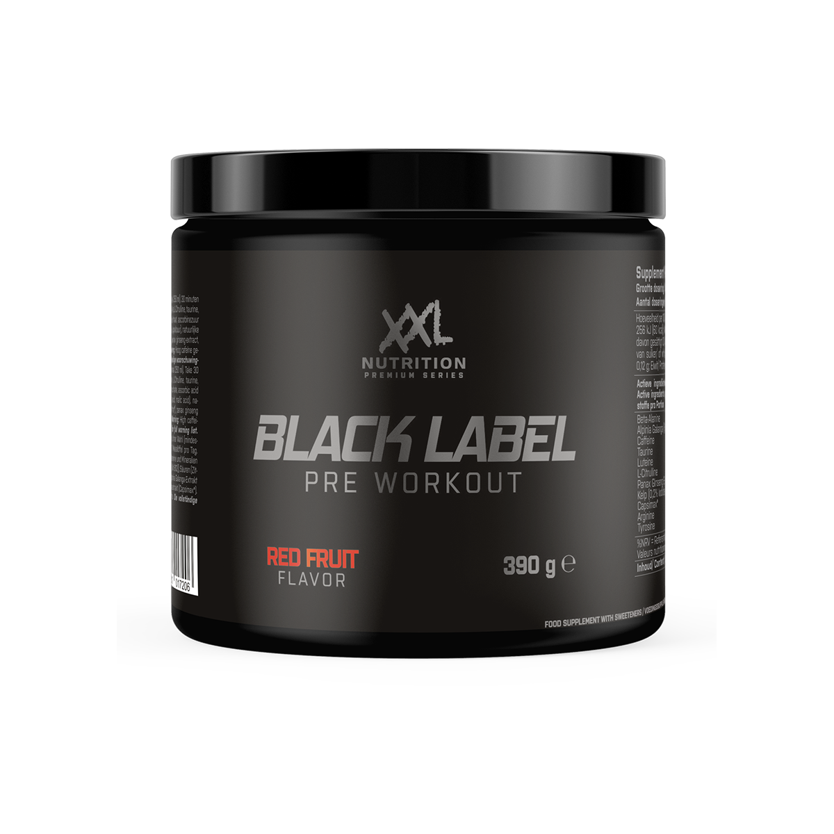 Black Label Pre-Workout Sinaasappel - Red Fruit / Zwart