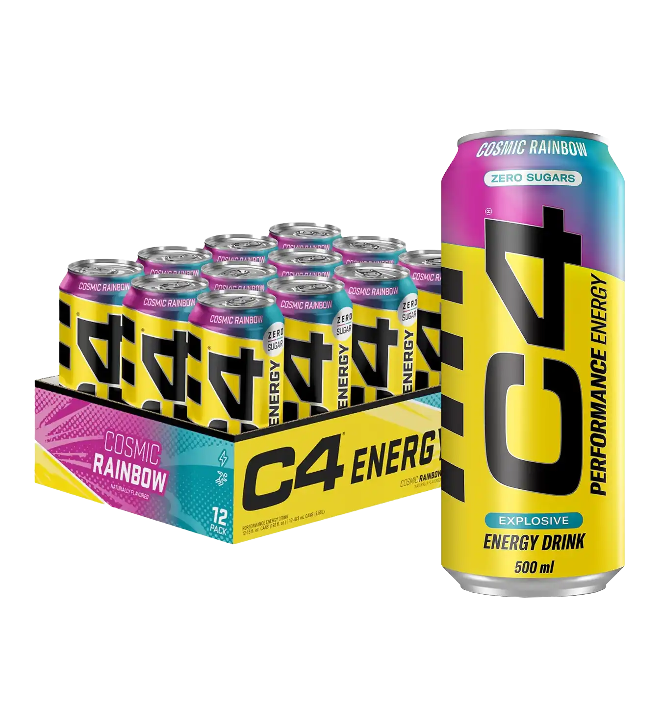 C4 Energy Drink - 12x 500 ml / Cosmic Rainbow
