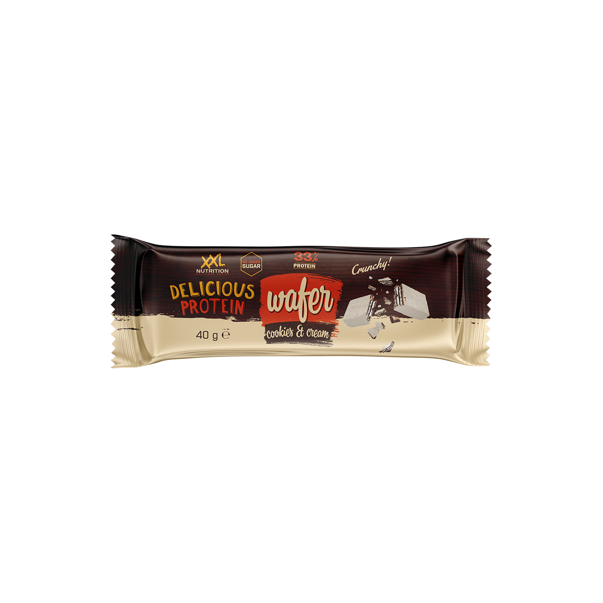 Delicious Protein Wafer Cookies & Cream - Cookies & Cream / 40 g / 1 reep / Crème