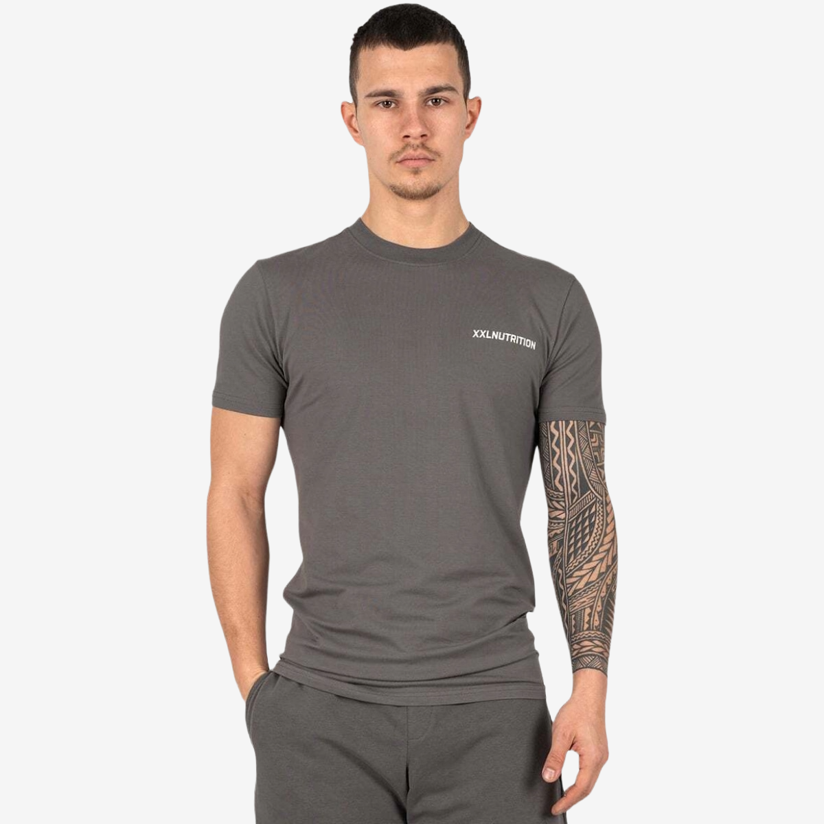 Essential Fitted T-Shirt - Black - Donkergrijs