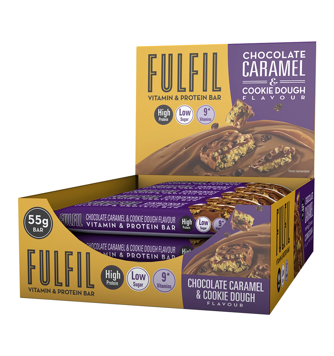 Fulfill Vitamin & Protein Bars - 15 repen / Choco Caramel & Cookie Dough