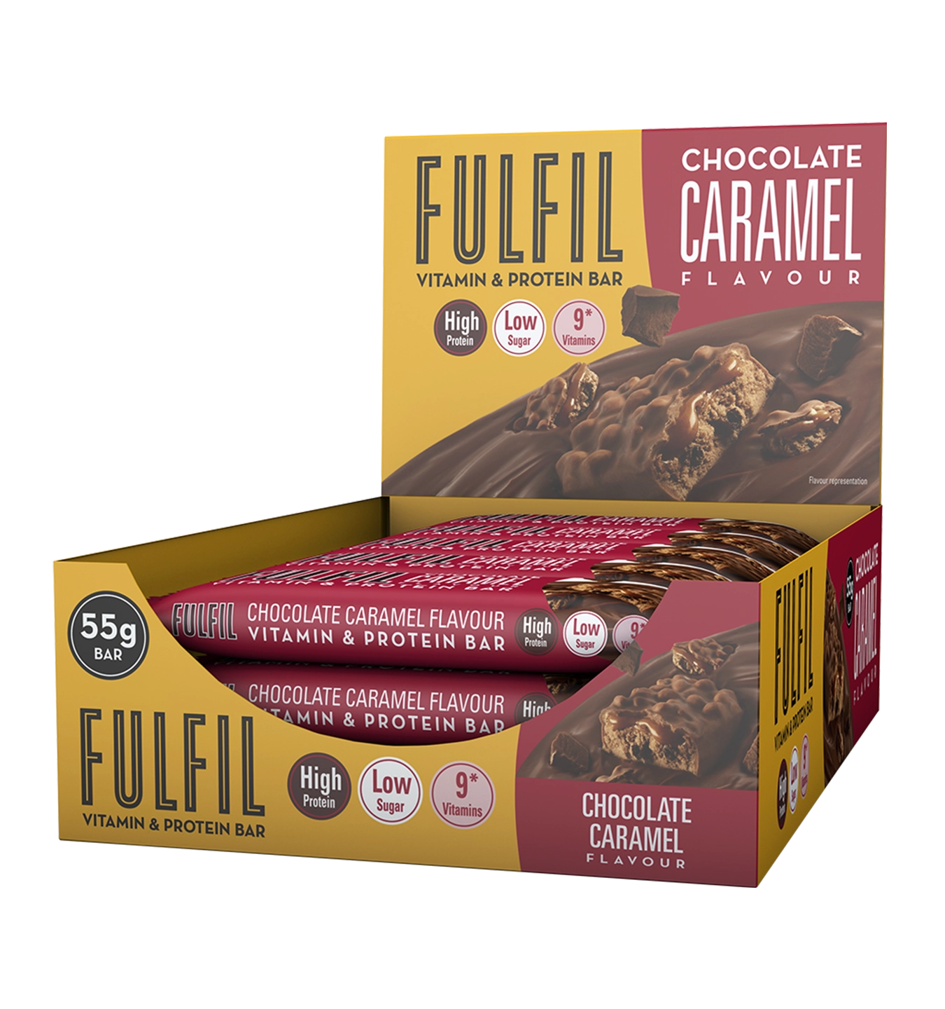 Fulfill Vitamin & Protein Bars - 15 repen / Chocolade/Caramel