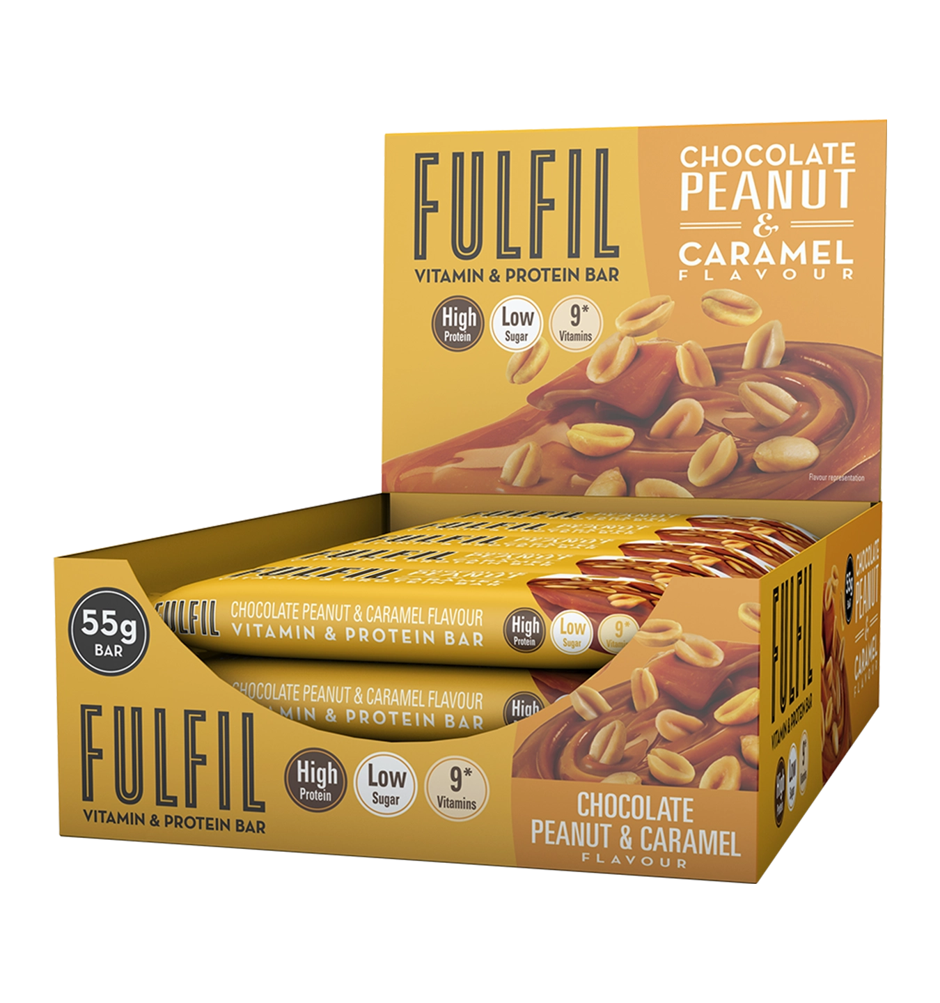 Fulfill Vitamin & Protein Bars - 15 repen / Choco Peanut & Caramel