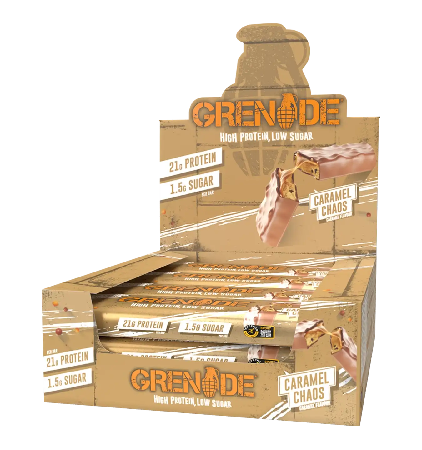 Grenade Protein Bars - 12 repen / Caramel Chaos