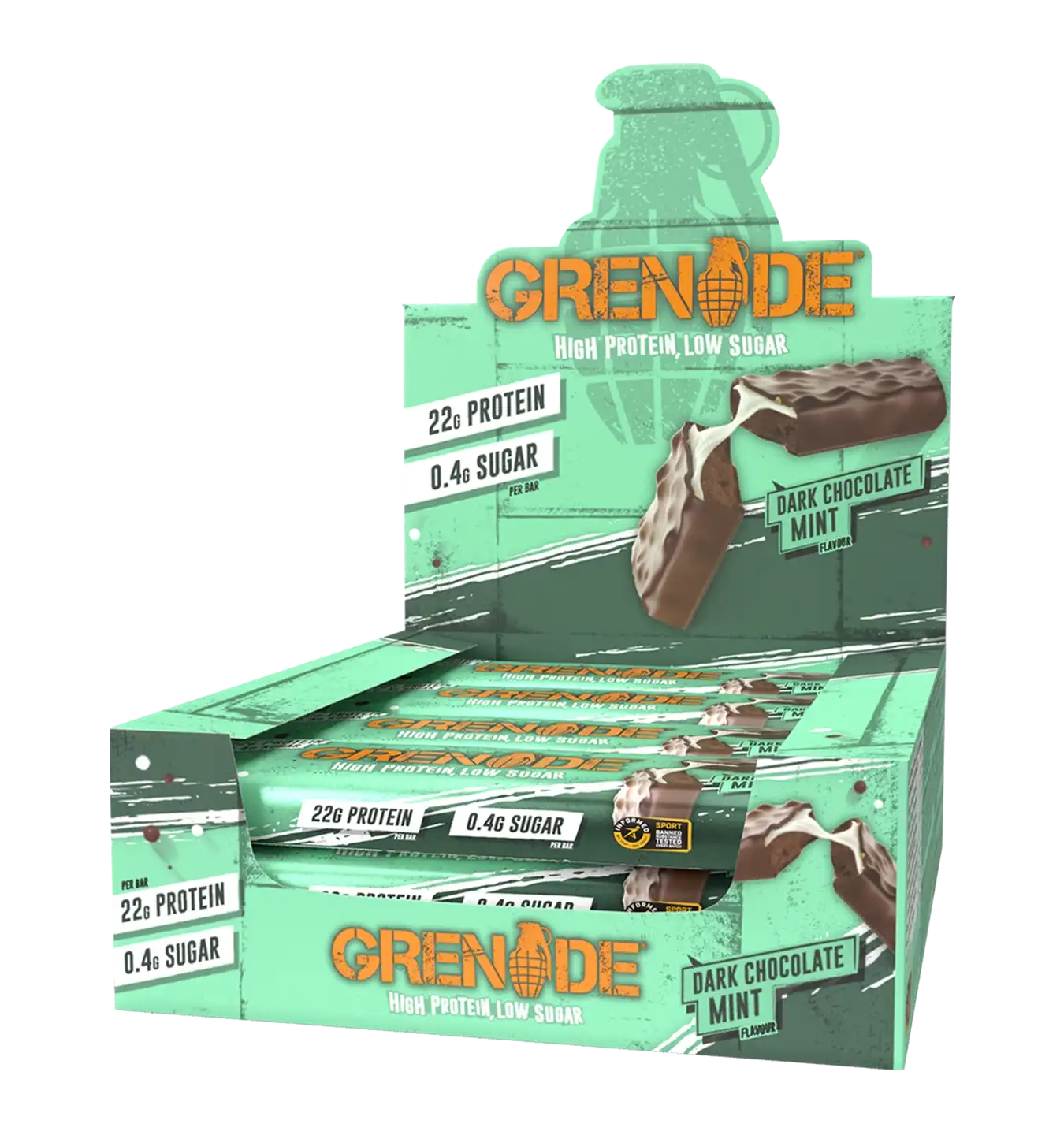 Grenade Protein Bars - 12 repen / Dark Chocolate Mint