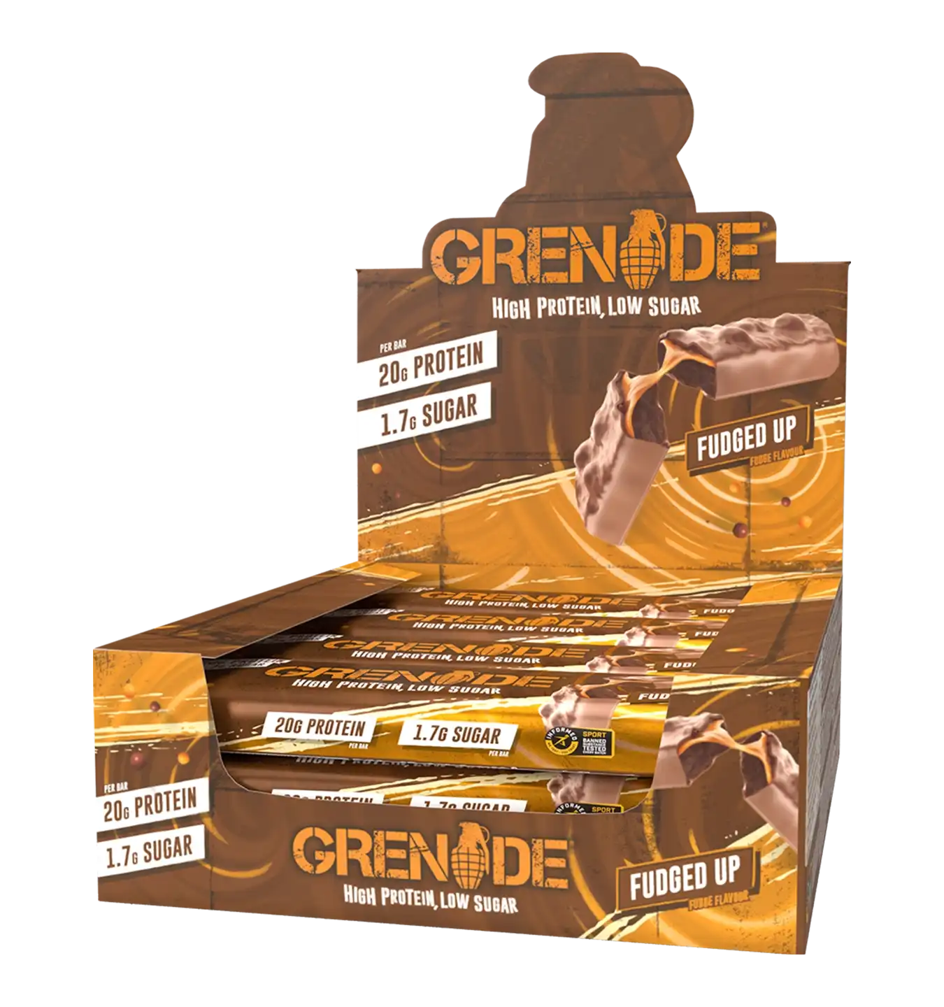 Grenade Protein Bars - 12 repen / Fudged Up